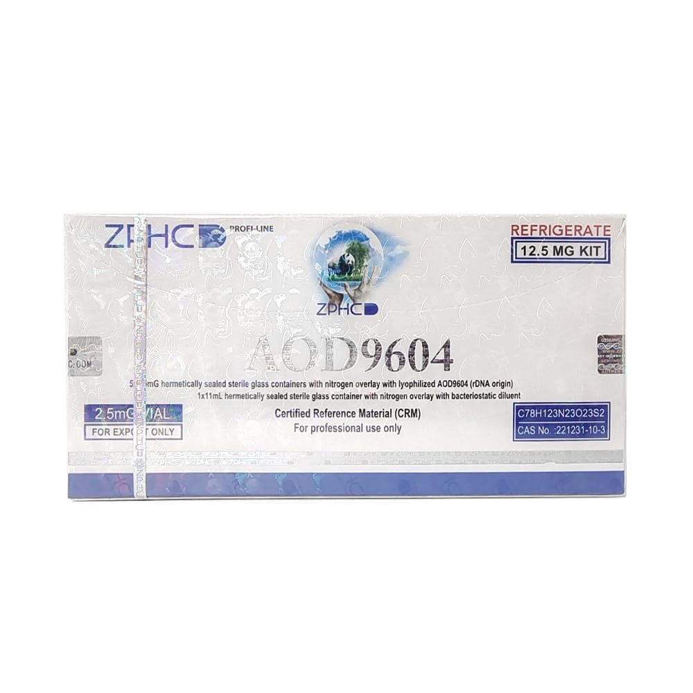 AOD 9604 ZPHC 12.5 mg kit — box with 5 × 2.5 mg lyophilised vials