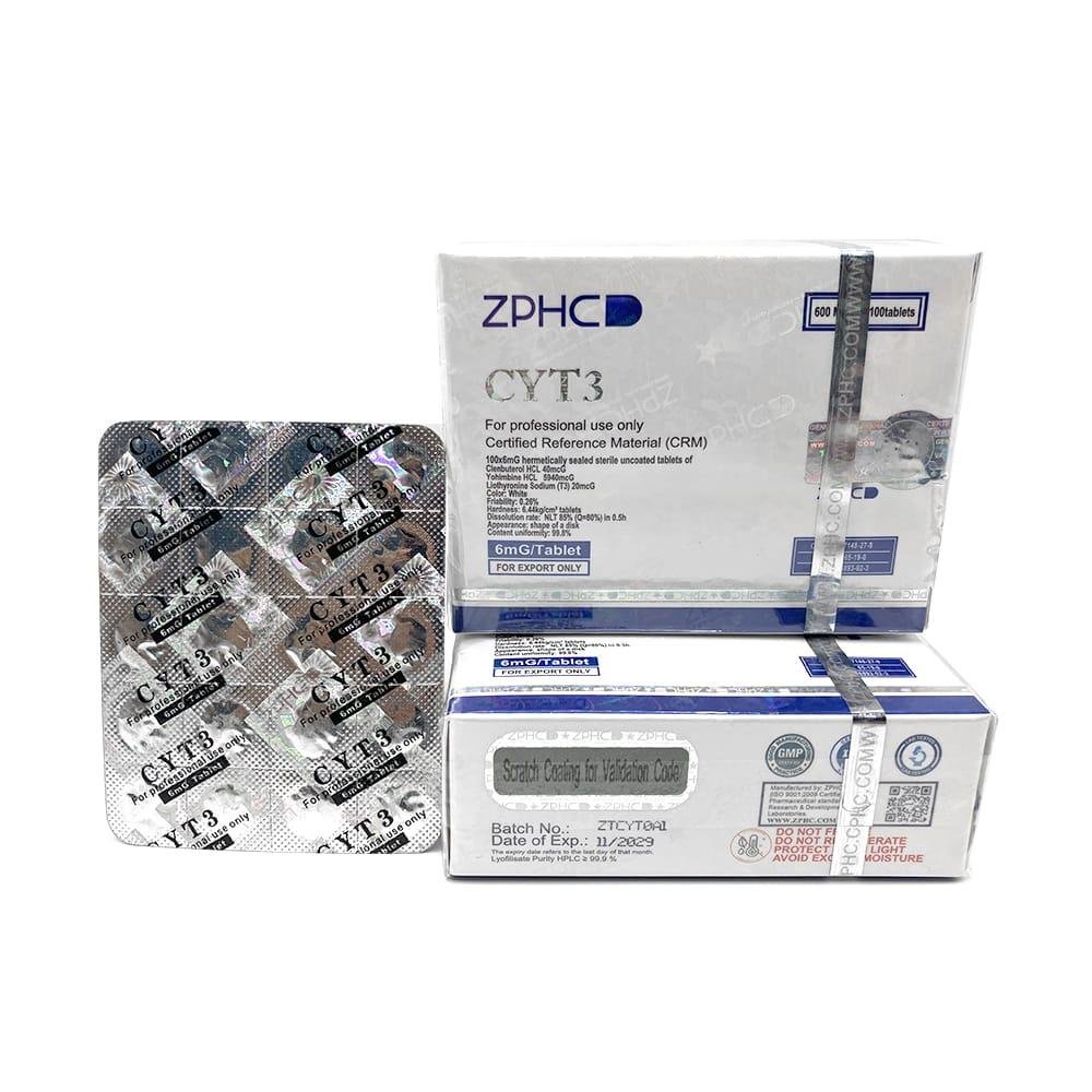 CYT-3 ZPHC 6 mg — front box of 100 triple-action thermogenic tablets