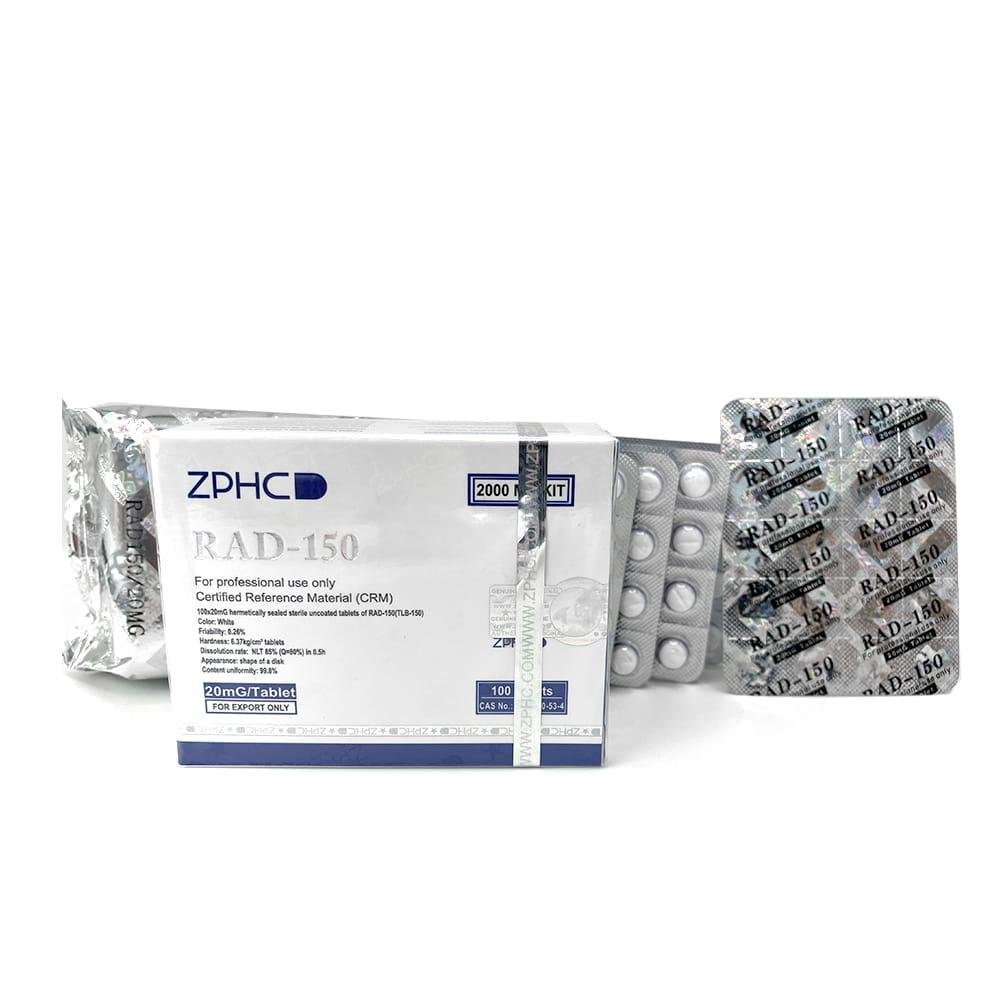 RAD-150 TLB-150 ZPHC 20 mg oral SARM — front box of 100 tablets