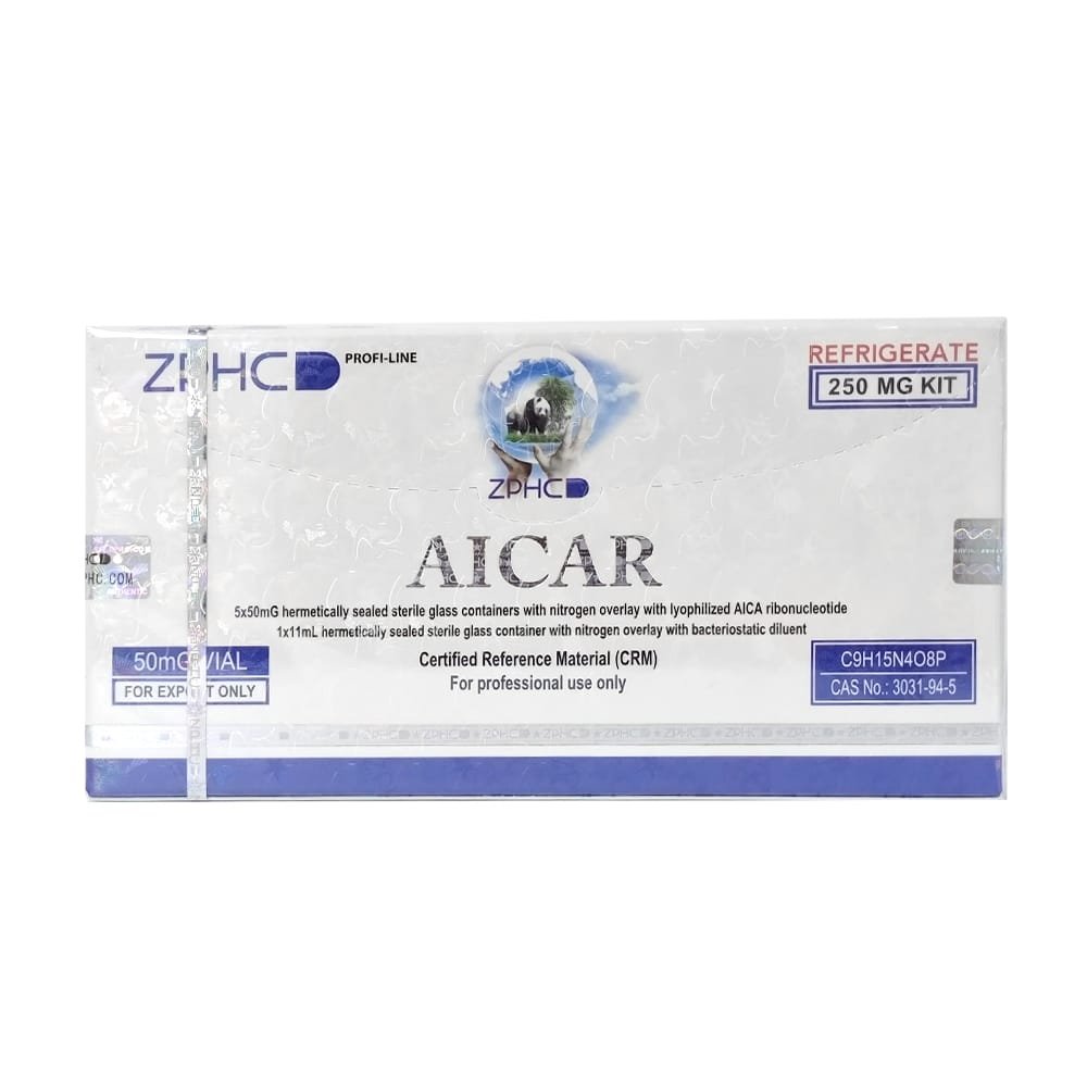 AICAR ZPHC 250 mg total — box with 5 × 50 mg lyophilised vials
