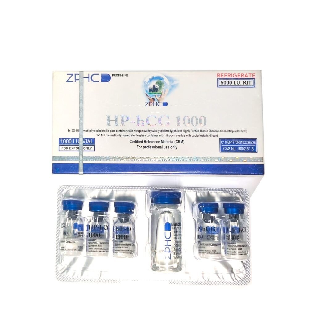 HP-hCG ZPHC 1 000 IU × 5 vials — front box of lyophilized gonadotropin